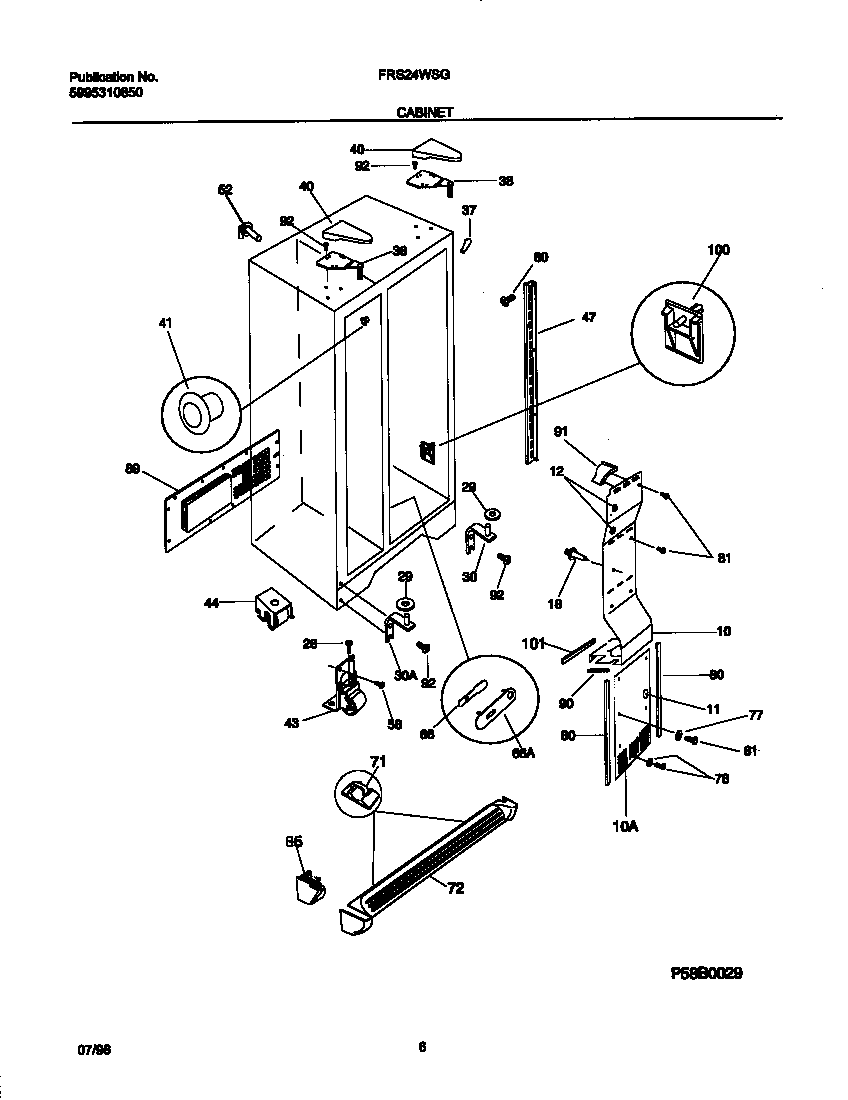 Frigidaire FRS24WSGD1 cabinet diagram