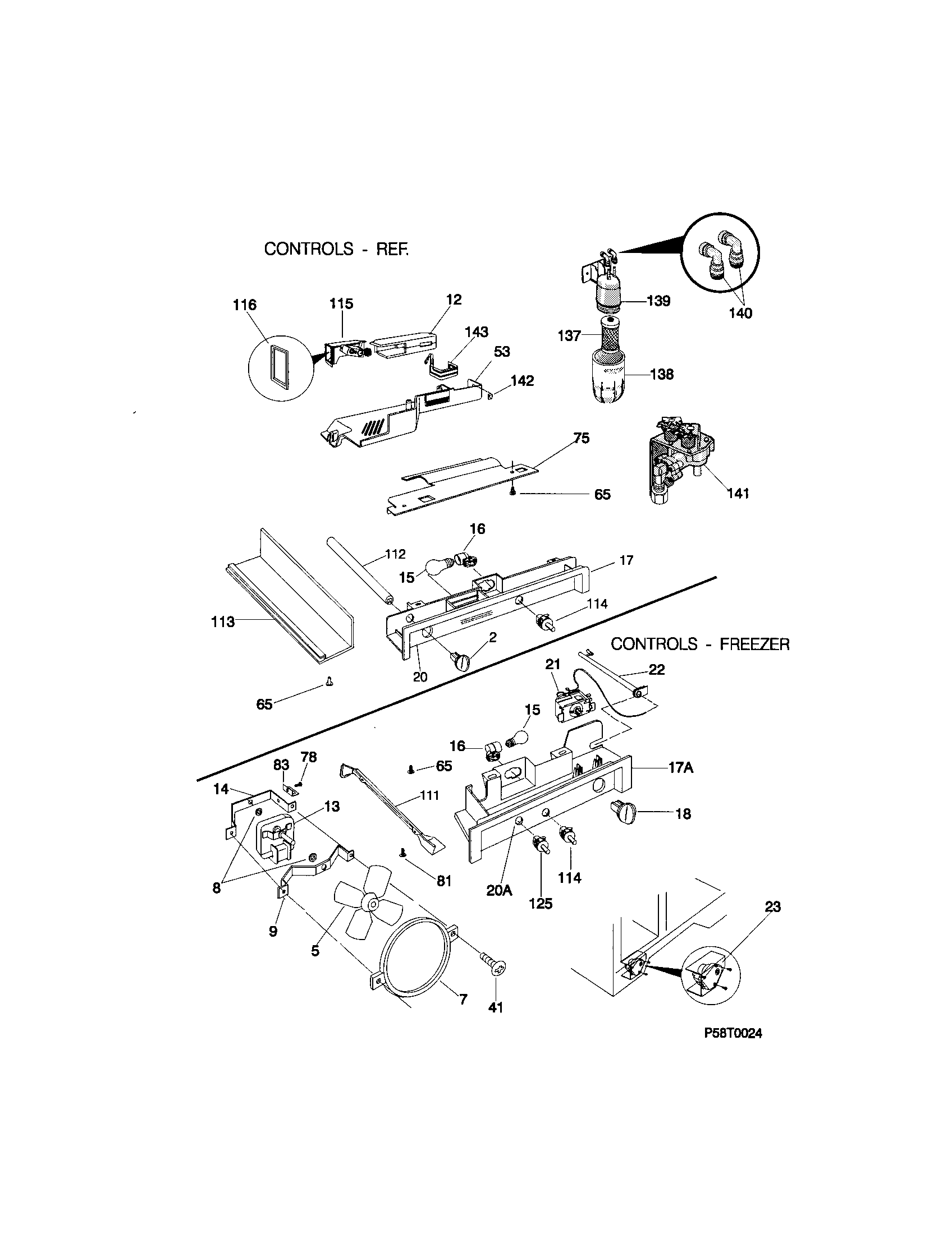 Frigidaire FRS26ZSGW2 controls diagram