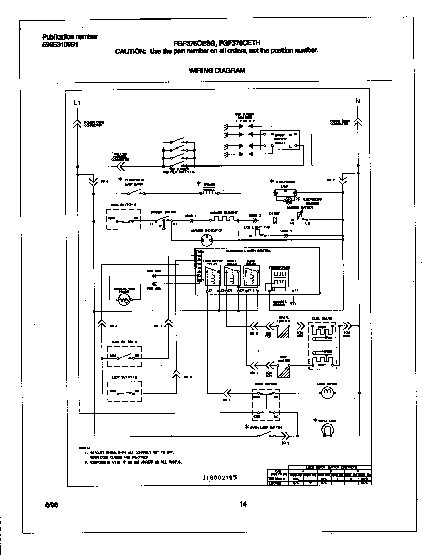 Frigidaire FGF376CETH wiring diagram diagram
