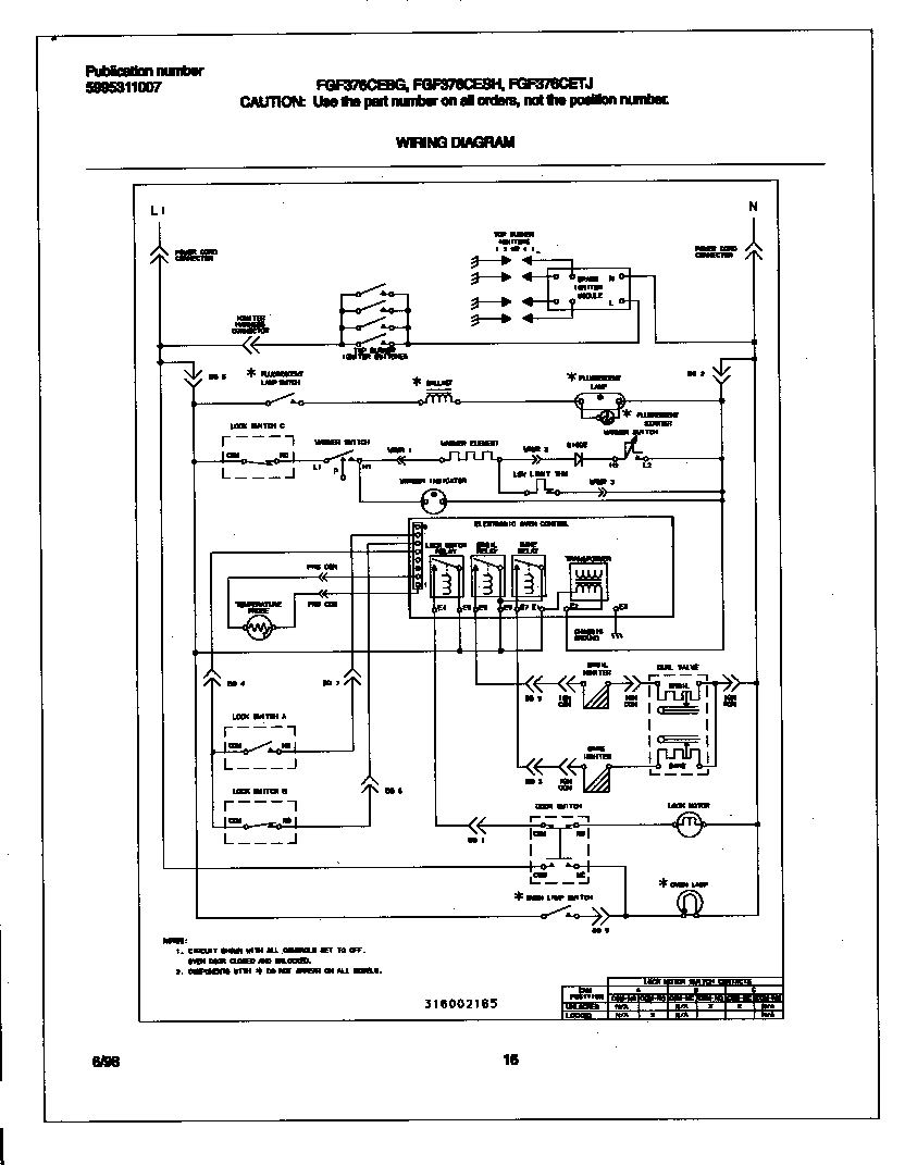 Frigidaire FGF376CEBG wiring diagram diagram