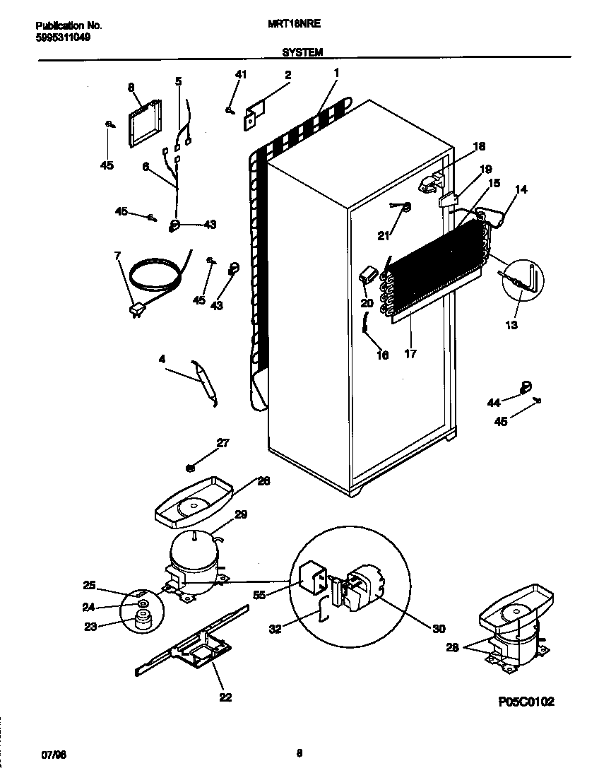 Universal/Multiflex (Frigidaire) MRT18NRED3 system diagram
