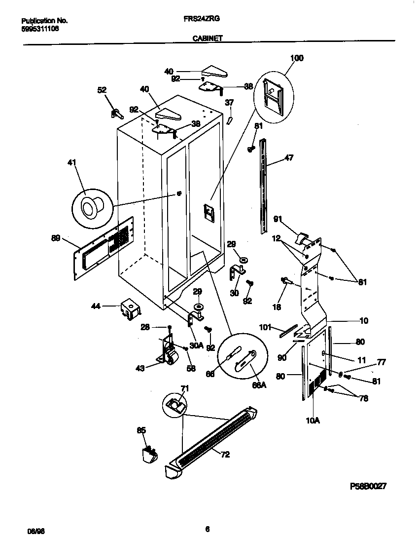 Frigidaire FRS24ZRGW0 cabinet diagram