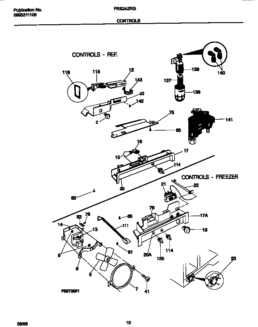 Frigidaire FRS24ZRGW0 controls diagram