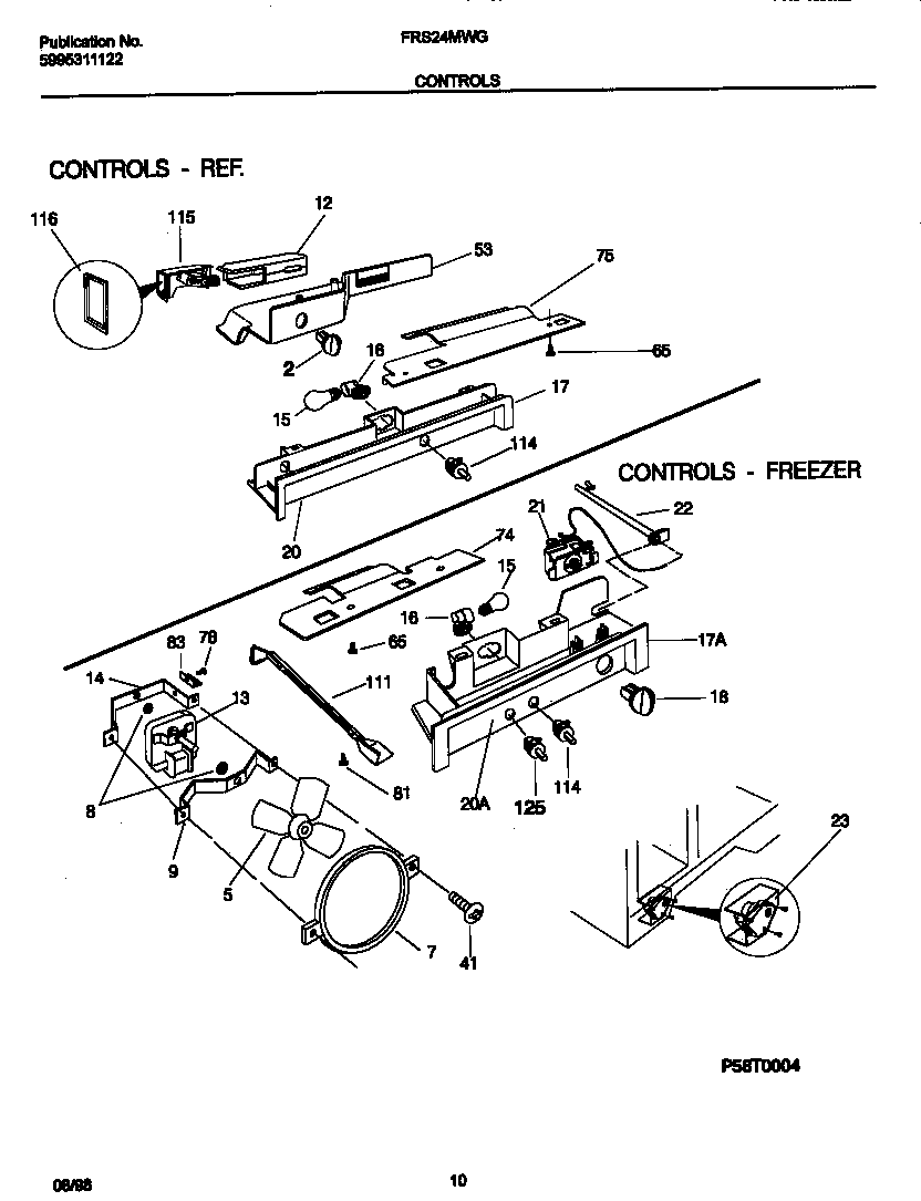 Frigidaire FRS24MWGD1 controls diagram