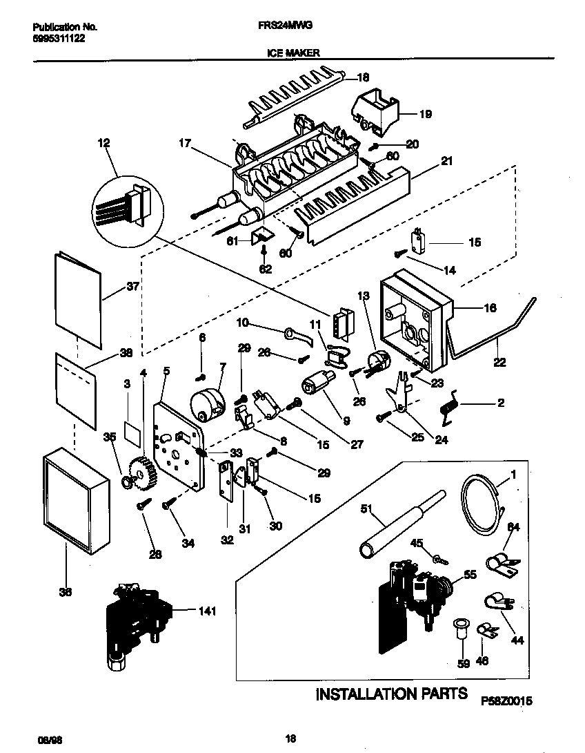 Frigidaire FRS24MWGD1 ice maker diagram