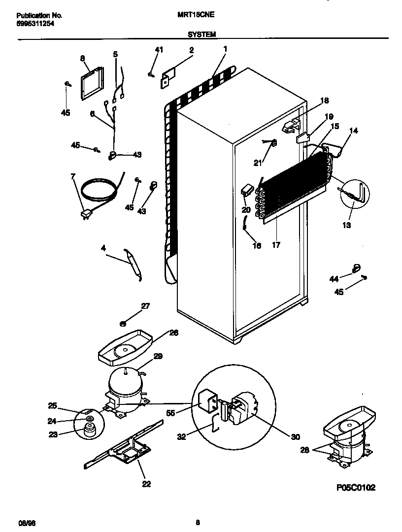 Universal/Multiflex (Frigidaire) MRT15CNEY5 system diagram