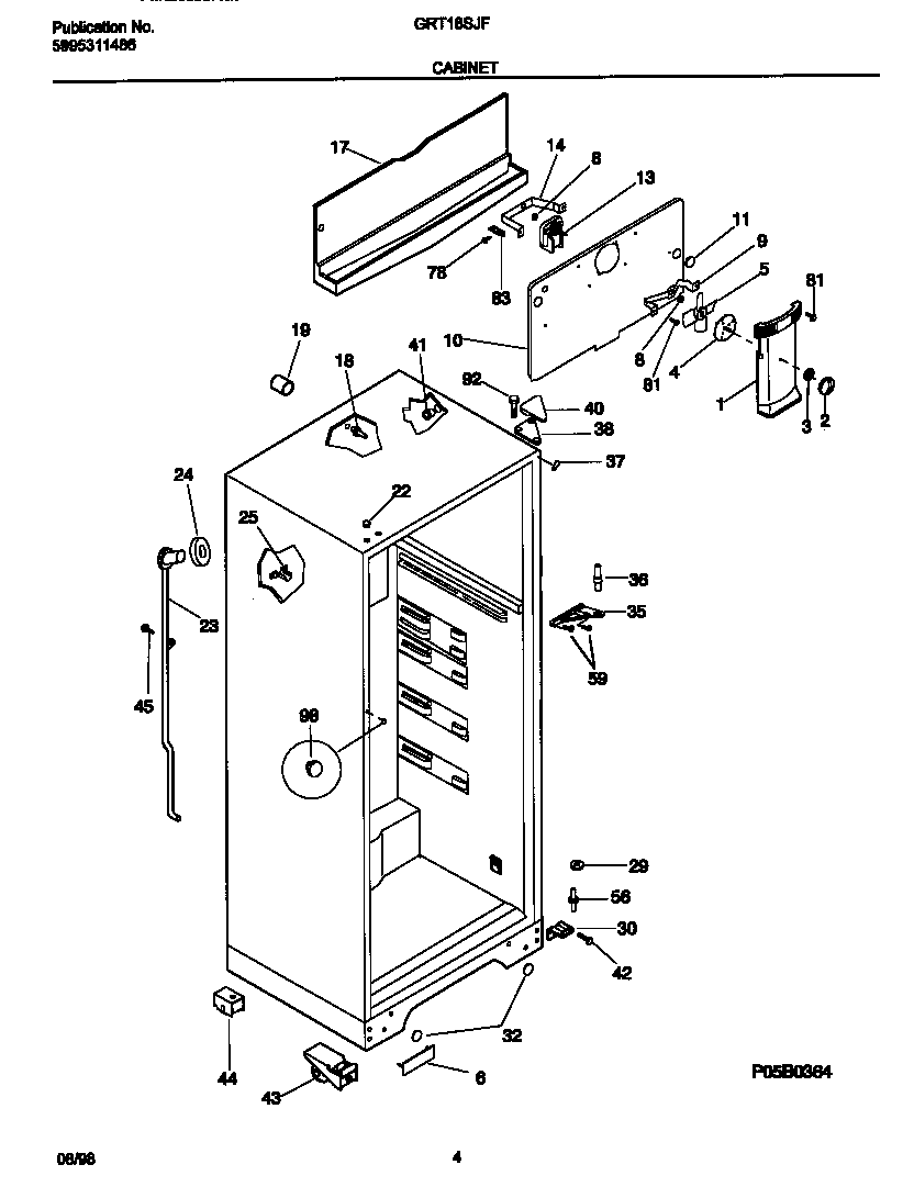 Gibson GRT18SJFW2 cabinet diagram
