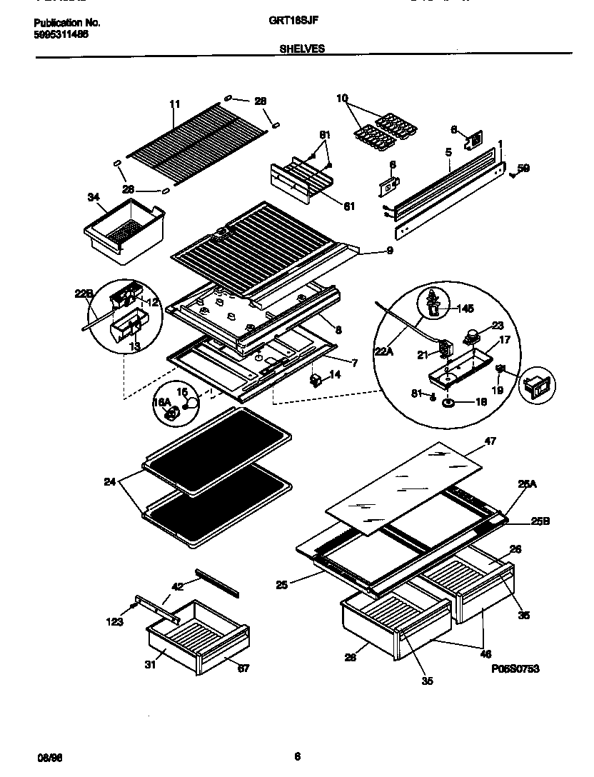 Gibson GRT18SJFW2 shelves diagram
