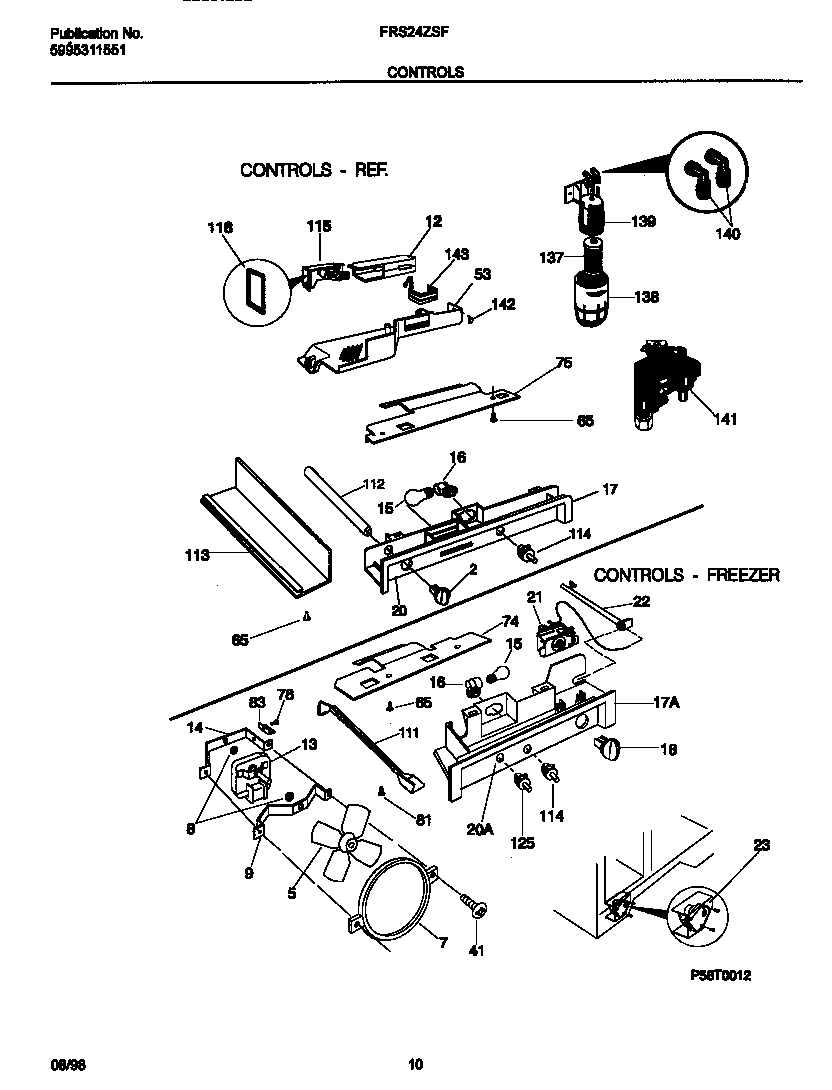 Frigidaire FRS24ZSFB1 controls diagram