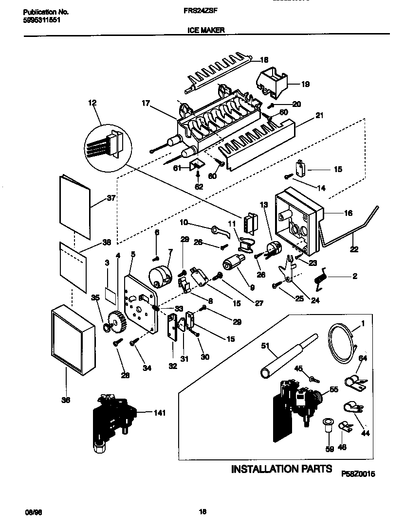 Frigidaire FRS24ZSFB1 ice maker diagram
