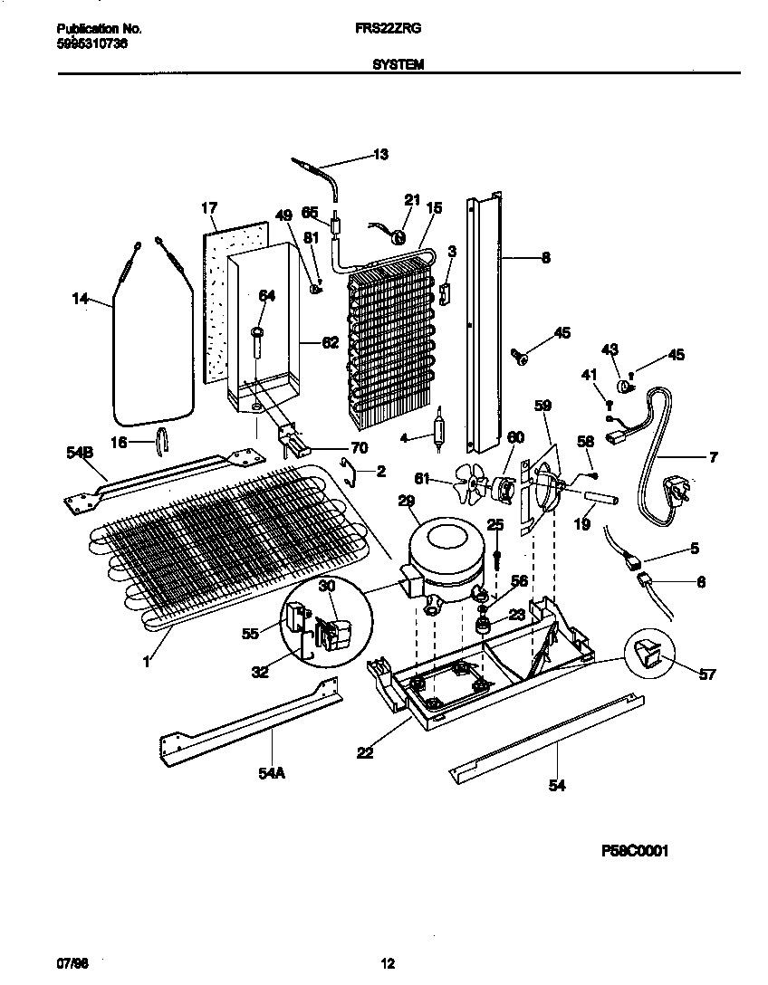 Frigidaire FRS22ZRGW0 system diagram