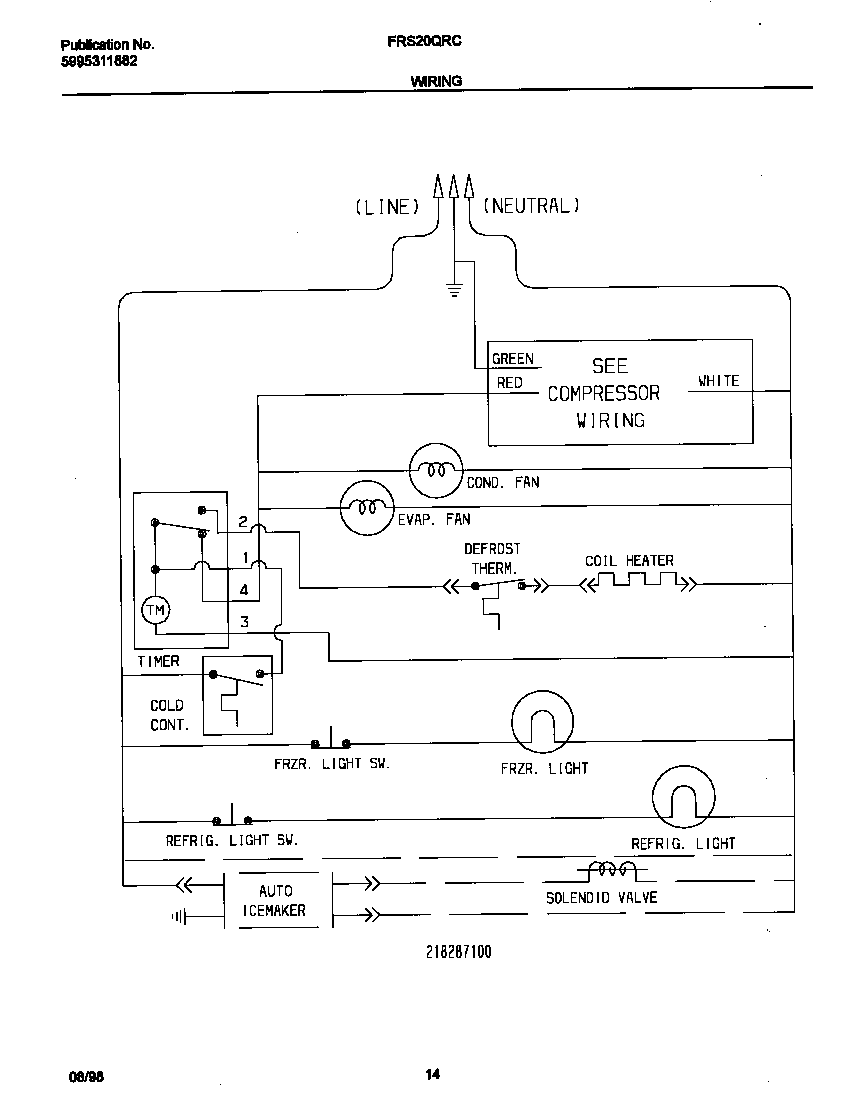 Frigidaire FRS20QRCW5 wiring diagram diagram