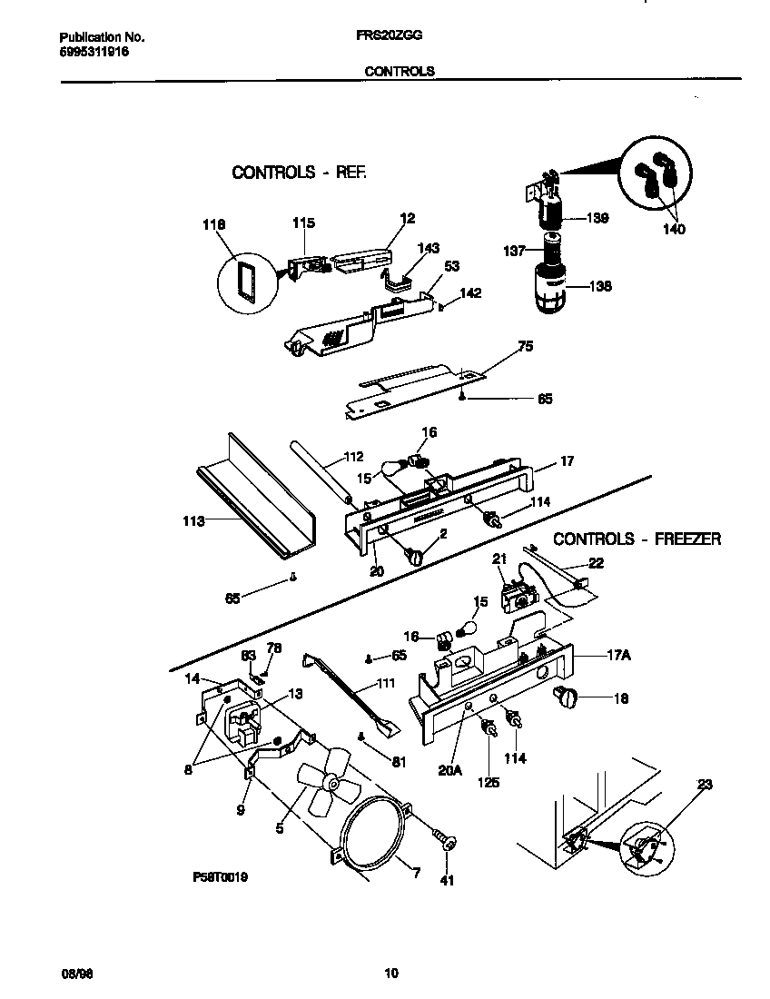 Frigidaire FRS20ZGGD2 controls diagram