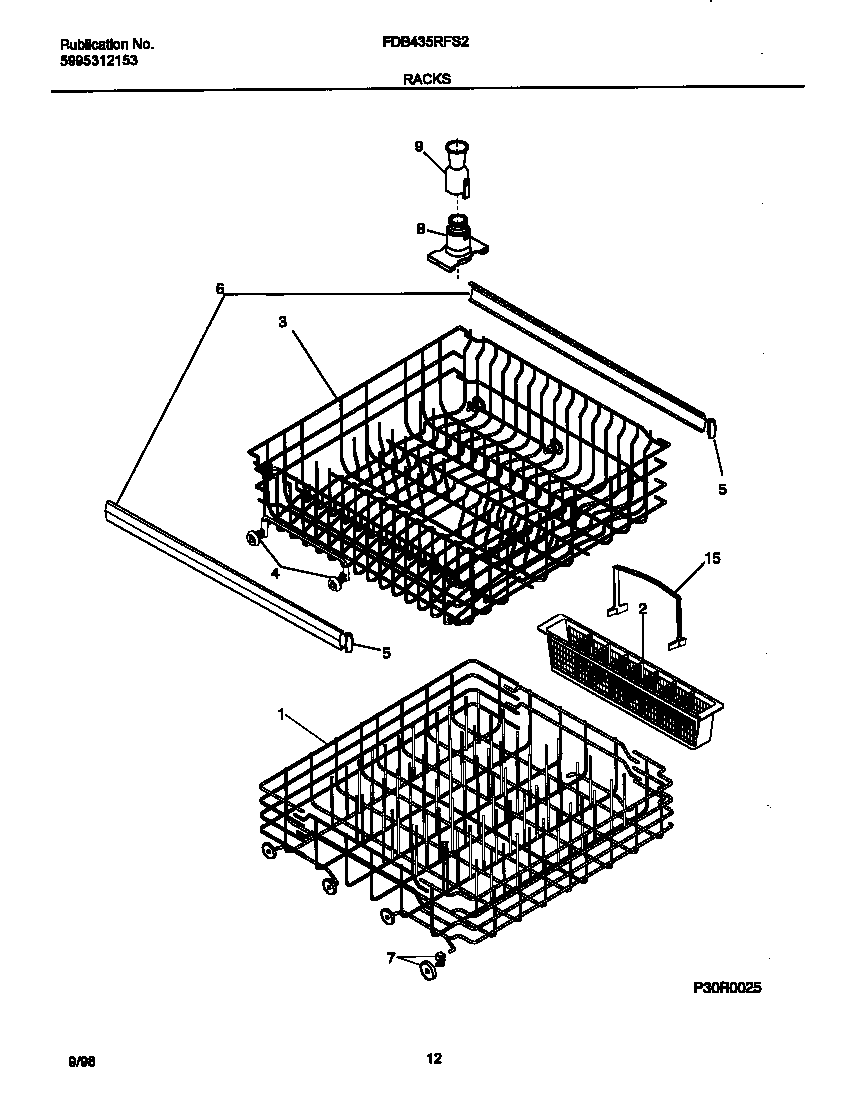 Frigidaire FDB435RFS2 rack diagram