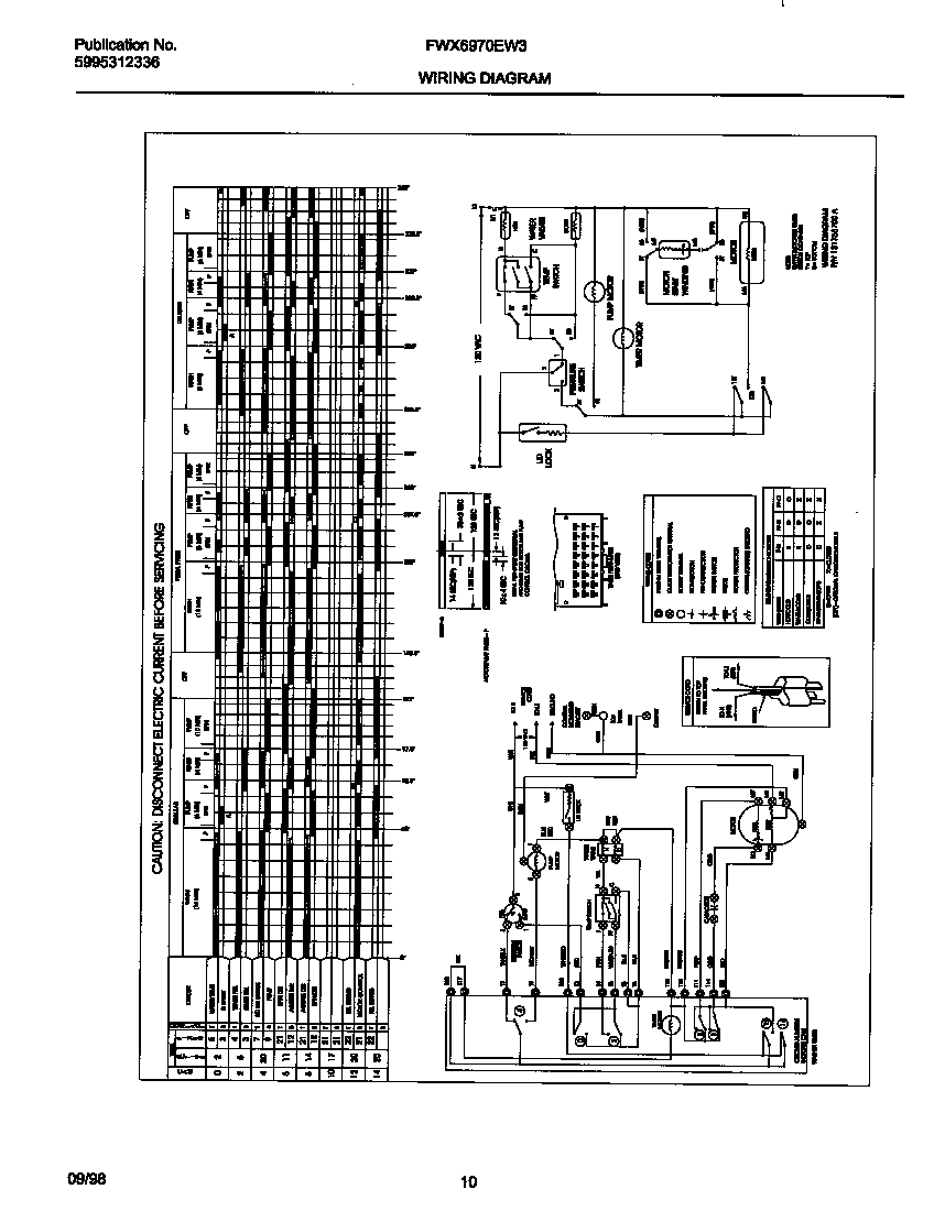 Frigidaire FWX6970EW3 wiring diagram diagram