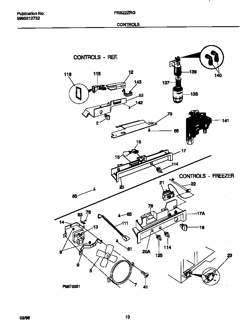 Frigidaire FRS22ZRGW2 controls diagram