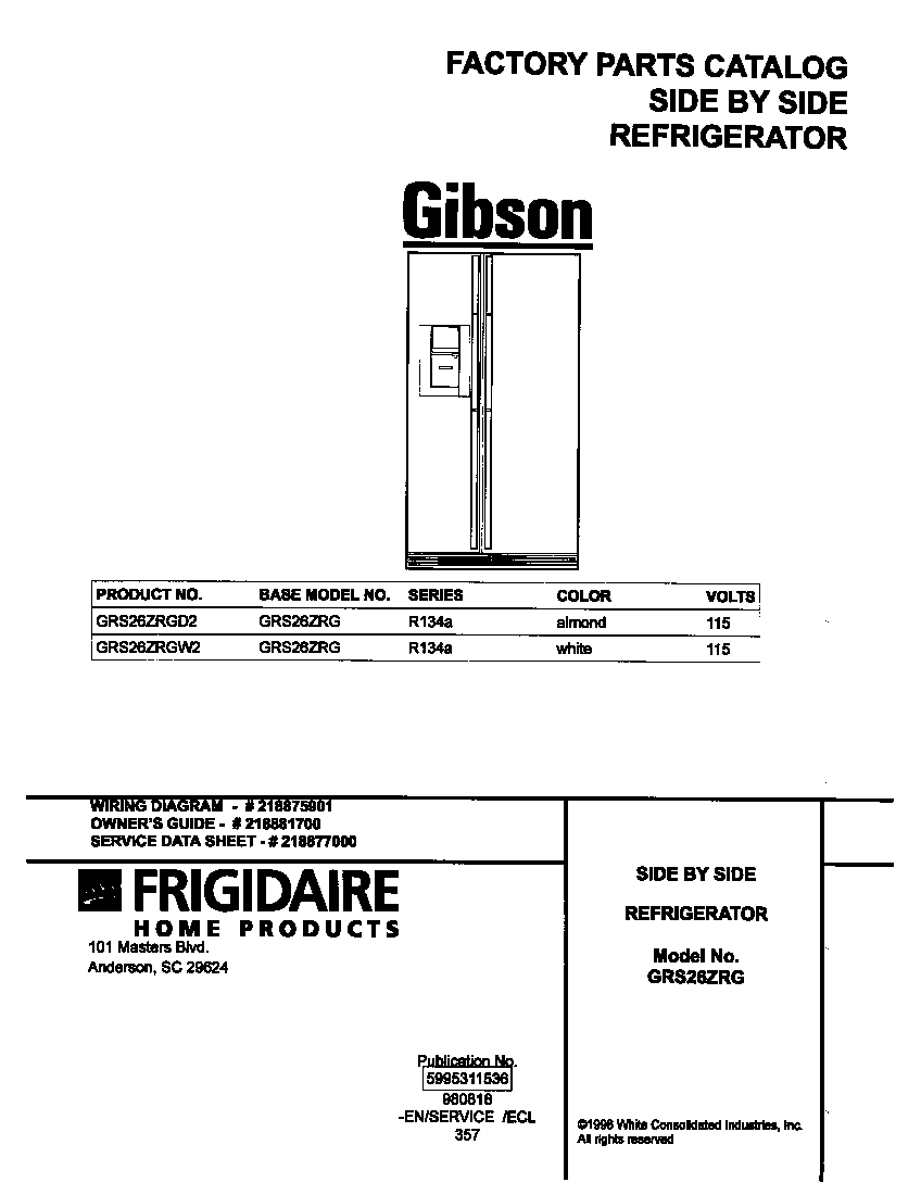 Gibson GRS26ZRGW2 cover diagram