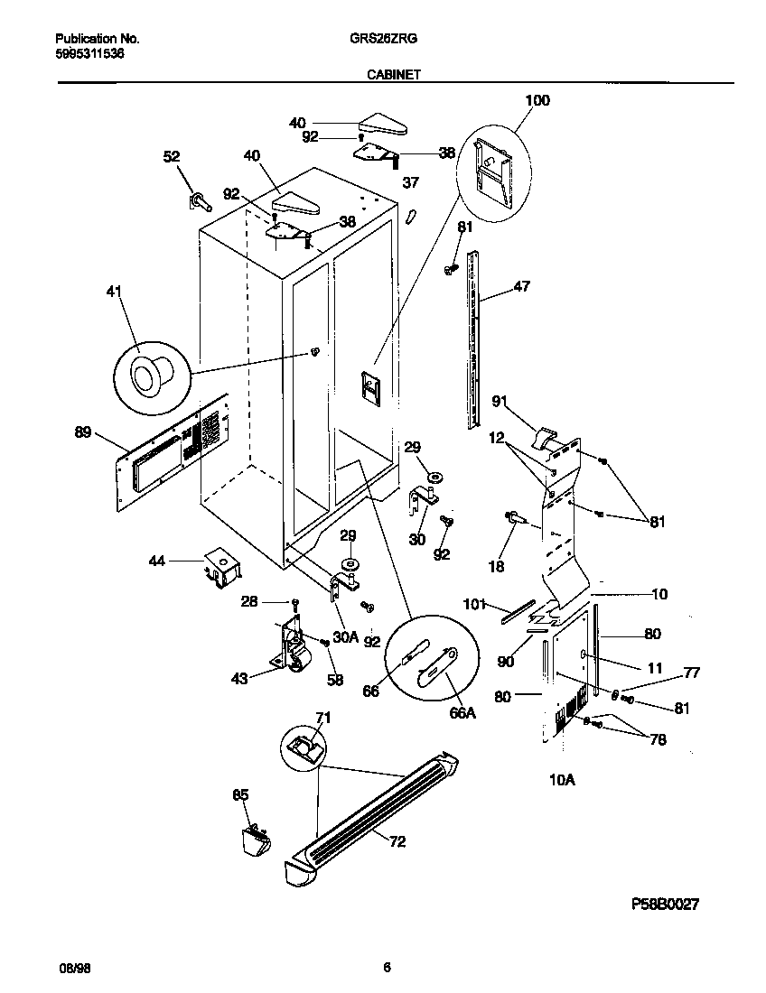 Gibson GRS26ZRGW2 cabinet diagram