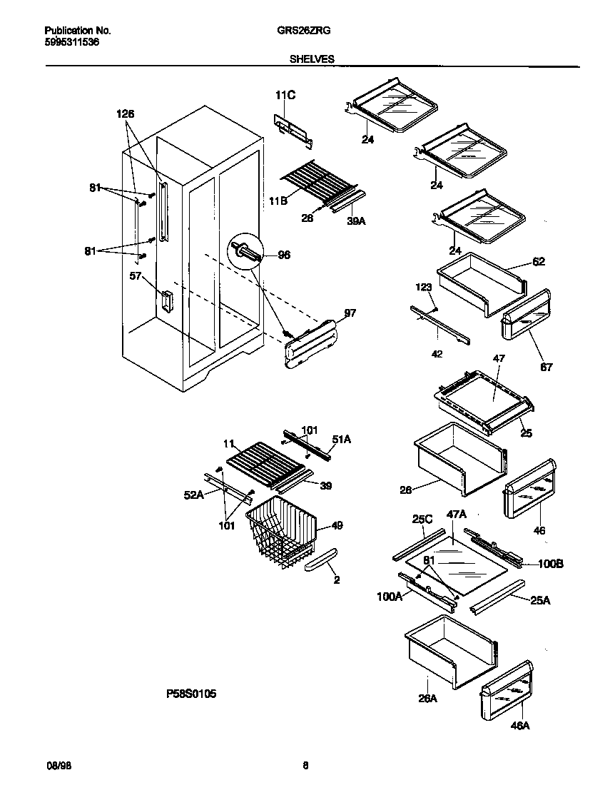 Gibson GRS26ZRGW2 shelves diagram