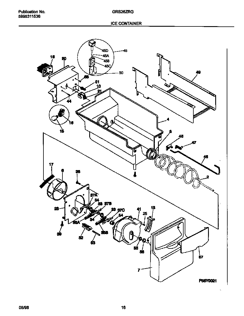 Gibson GRS26ZRGW2 ice container diagram