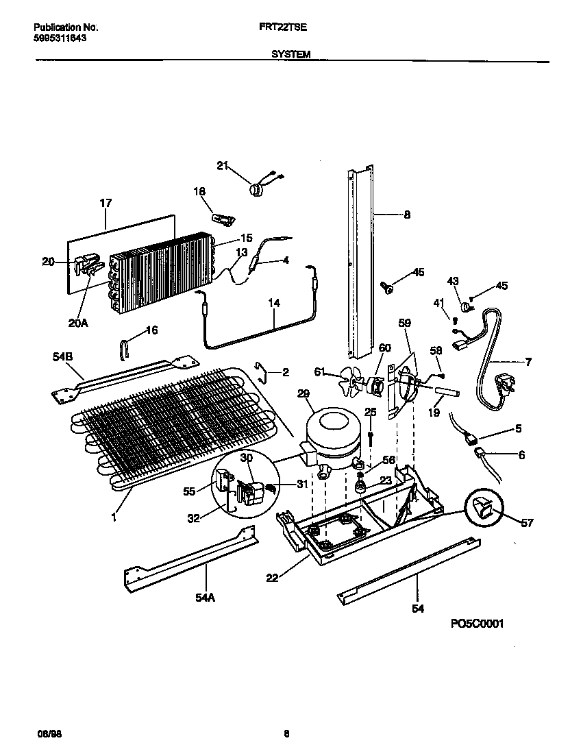 Frigidaire FRT22TSEK2 system diagram