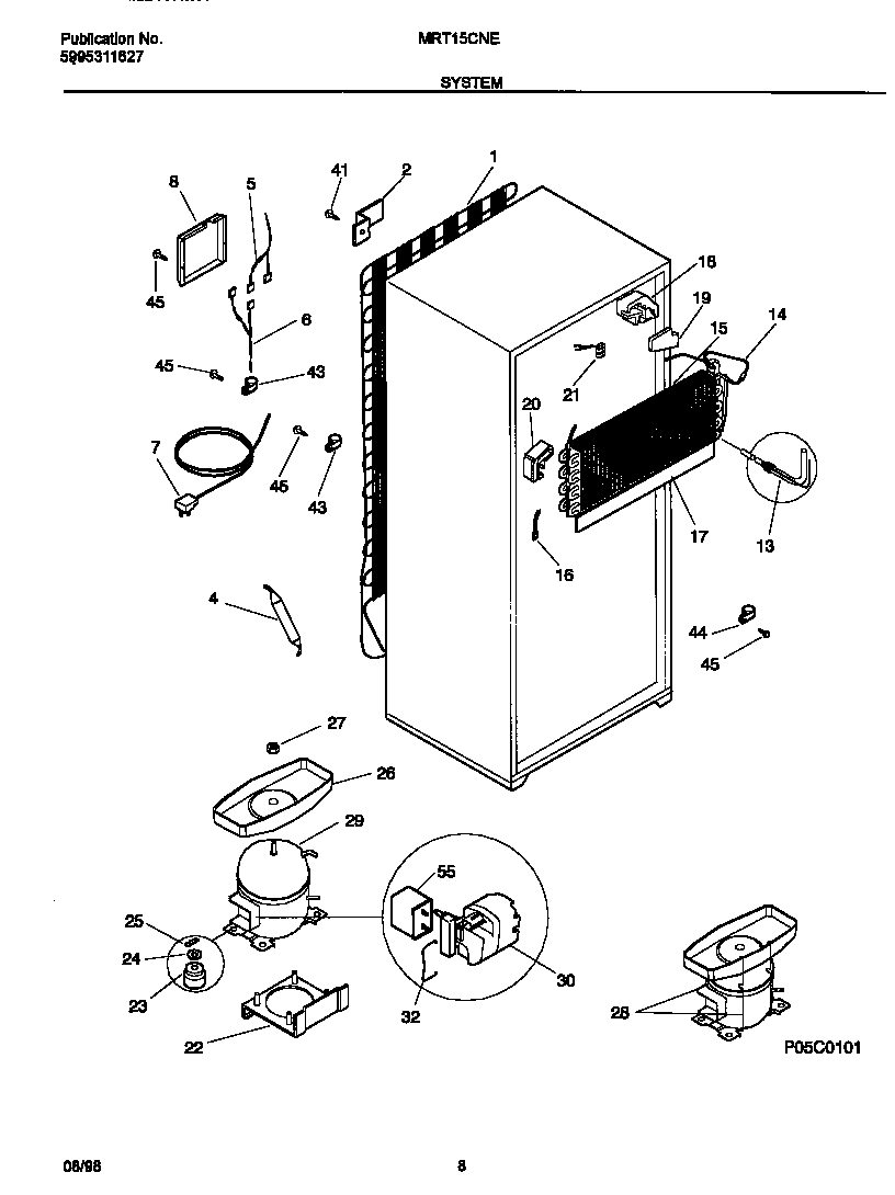 Universal/Multiflex (Frigidaire) MRT15CNED8 system diagram