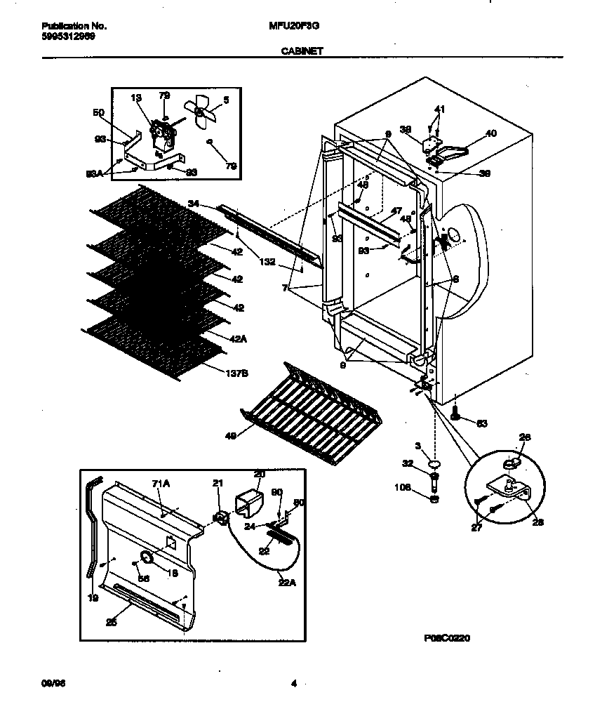 Universal/Multiflex (Frigidaire) MFU20F3GW3 cabinet diagram