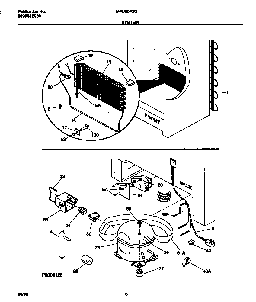 Universal/Multiflex (Frigidaire) MFU20F3GW3 system diagram