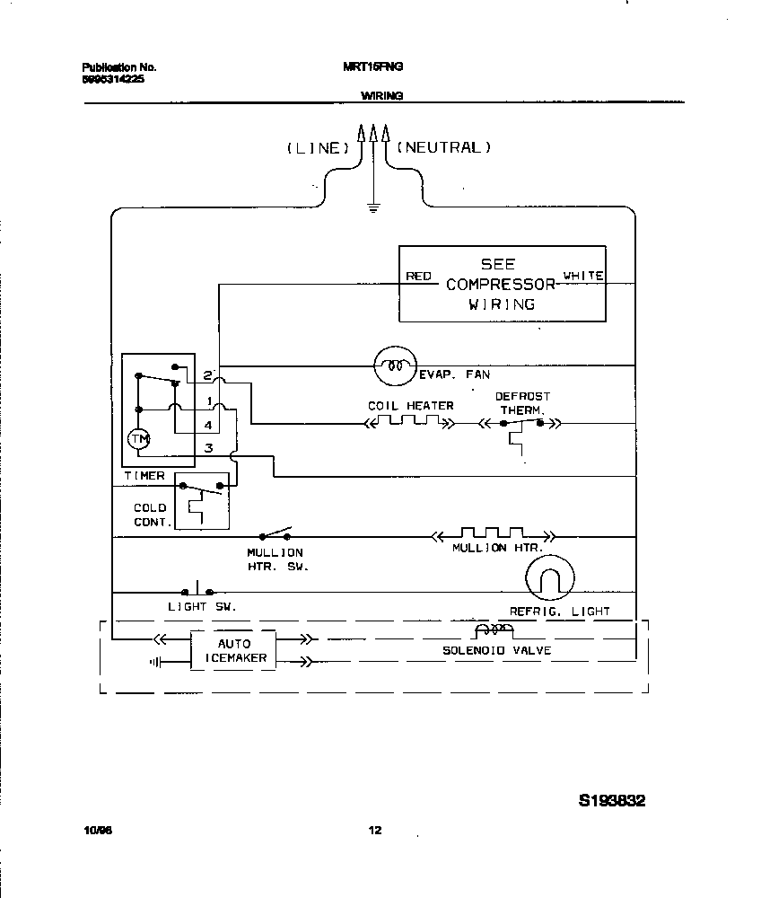 Universal/Multiflex (Frigidaire) MRT15FNGD2 wiring diagram diagram