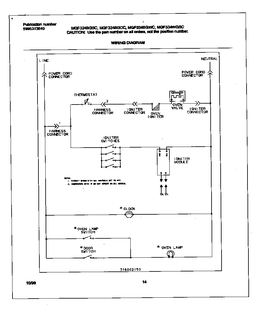 Universal/Multiflex (Frigidaire) MGF334BGBC wiring diagram diagram