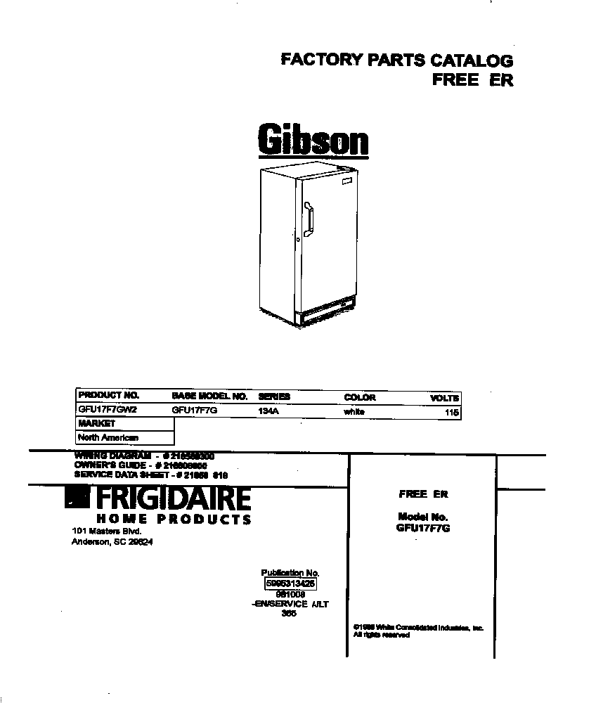 Gibson GFU17F7GW2 cover diagram