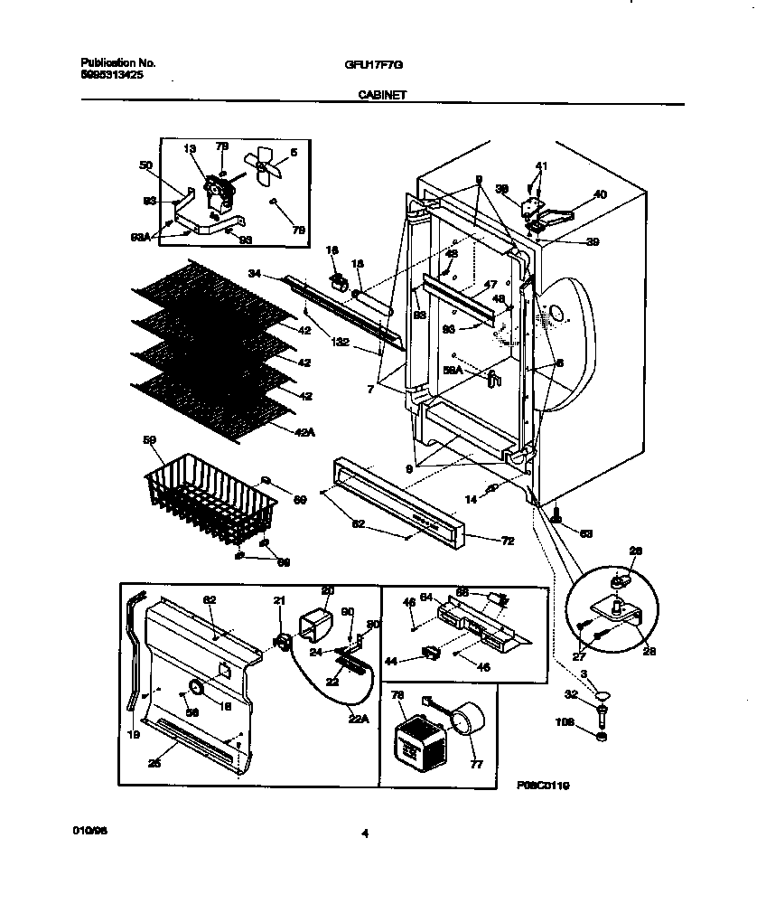 Gibson GFU17F7GW2 cabinet diagram