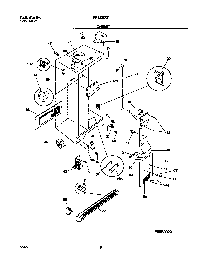 Frigidaire FRS22ZRFD3 cabinet diagram