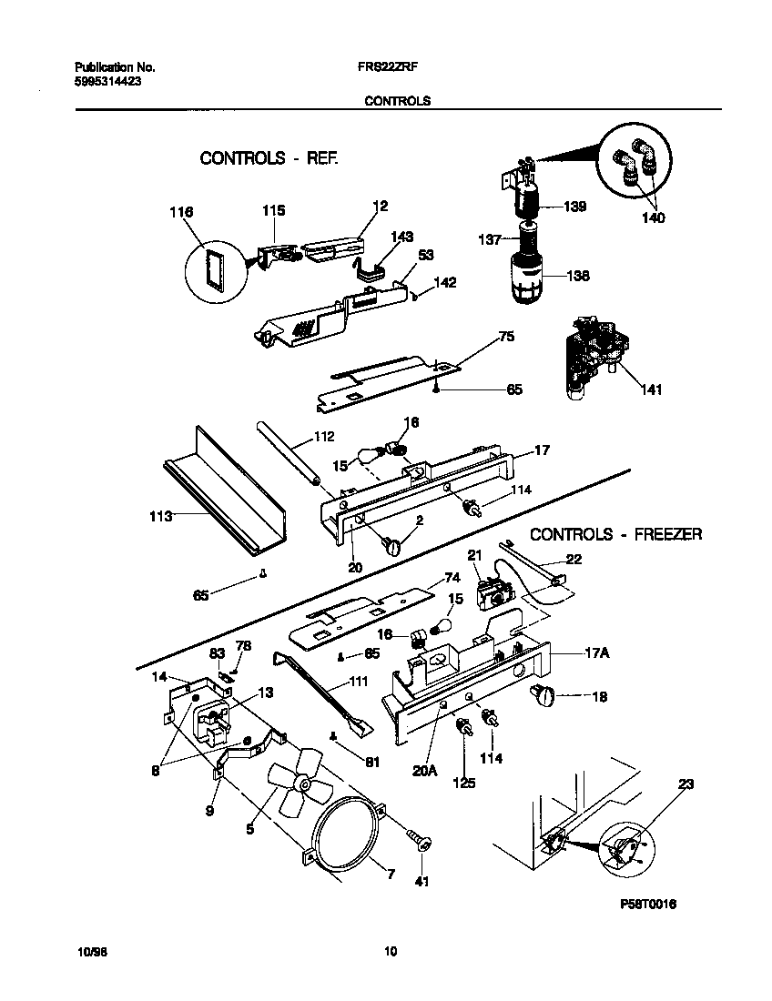 Frigidaire FRS22ZRFD3 controls diagram