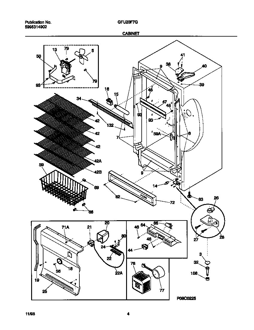 Gibson GFU20F7GW0 cabinet diagram