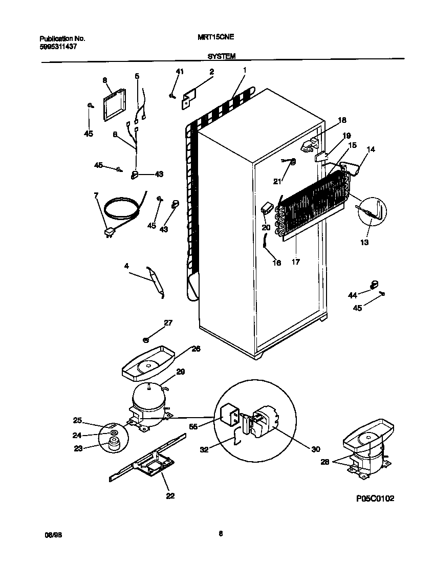Universal/Multiflex (Frigidaire) MRT15CNEY9 system diagram