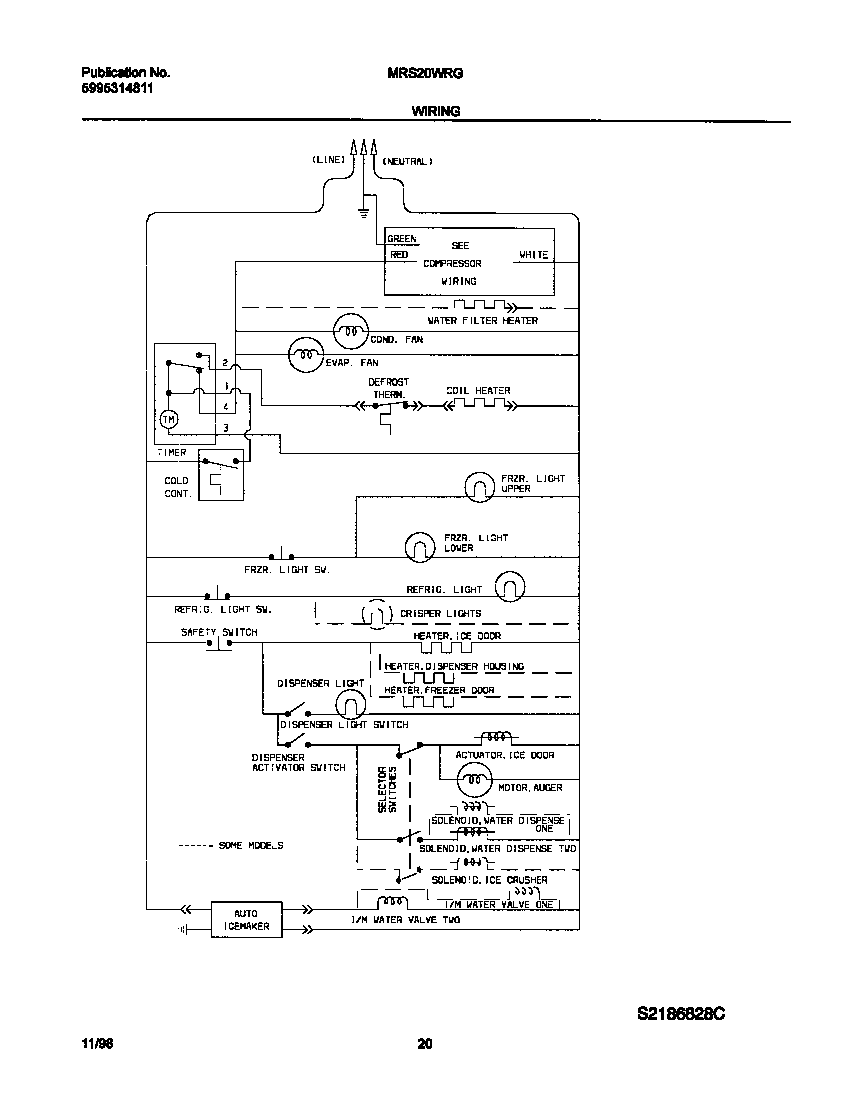 Universal/Multiflex (Frigidaire) MRS20WRGD1 wiring diagram diagram