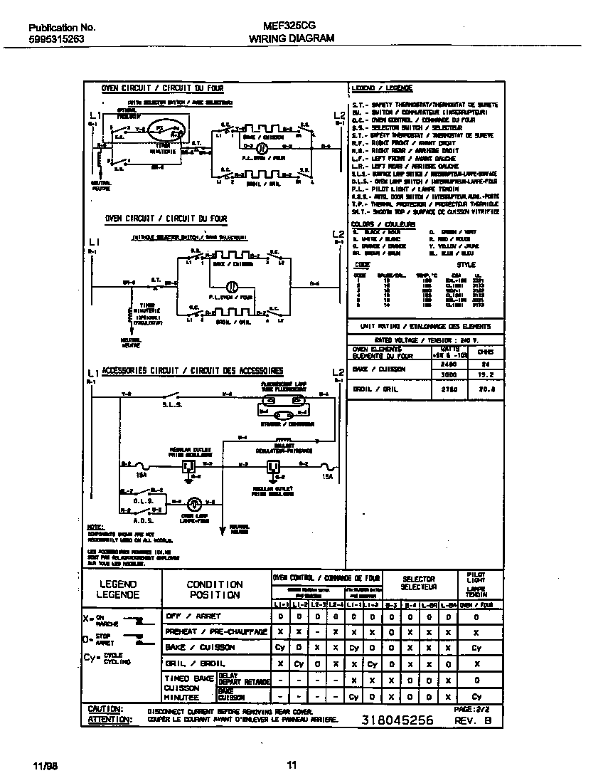 Universal/Multiflex (Frigidaire) MEF325CGS4 wiring diagram diagram