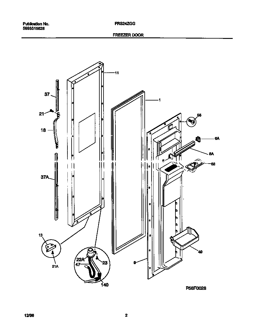 Frigidaire FRS24ZGGD3 frzr door diagram