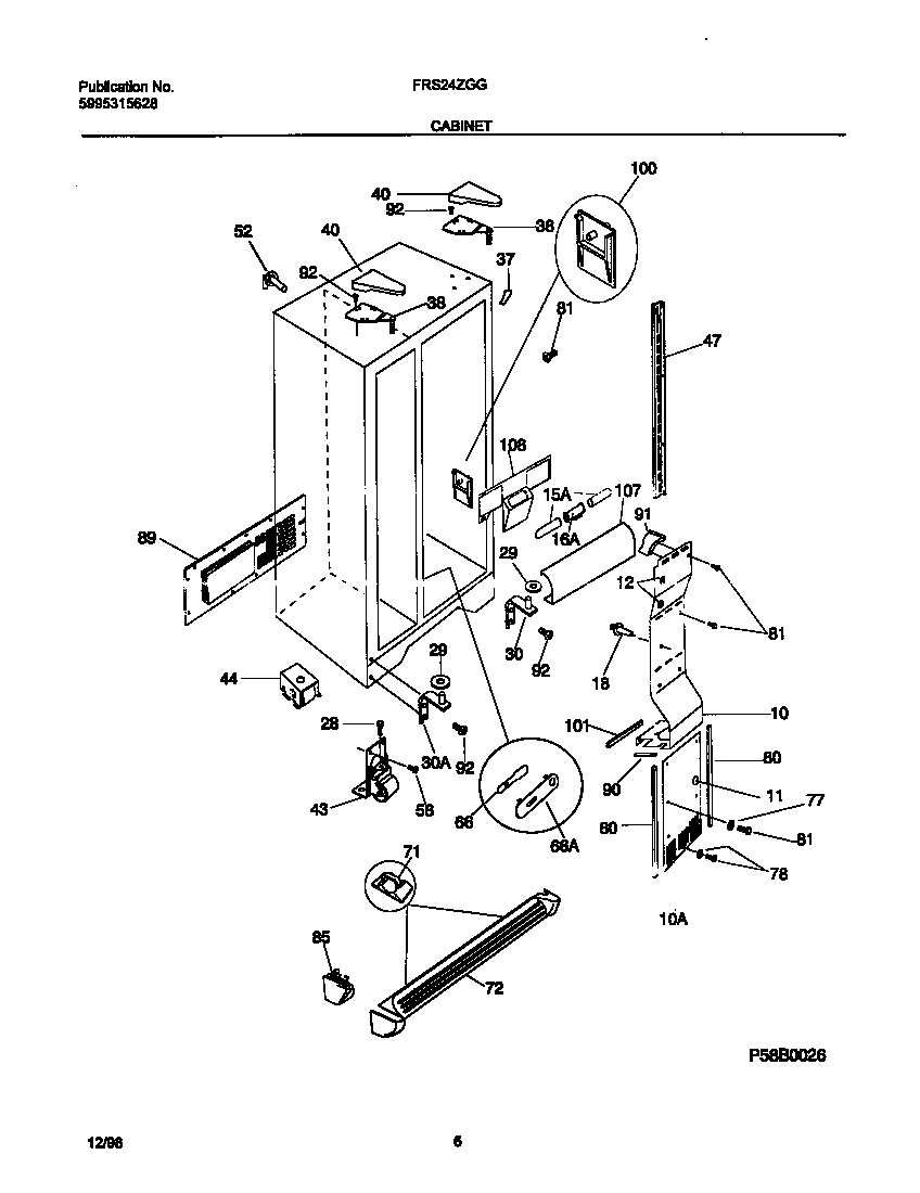 Frigidaire FRS24ZGGD3 cabinet diagram