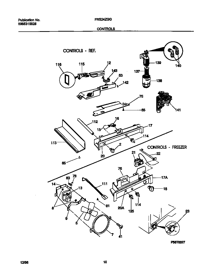 Frigidaire FRS24ZGGD3 controls diagram