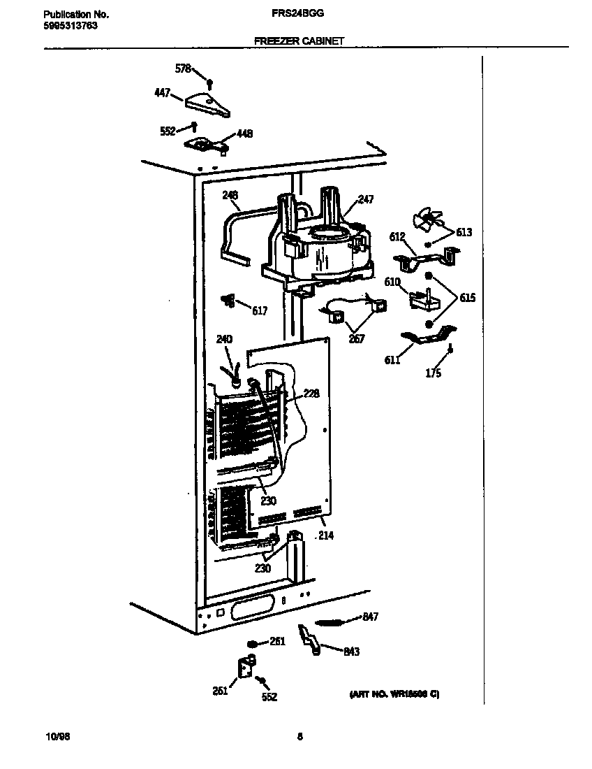 Frigidaire FRS24BGGB1 frzr cabinet diagram