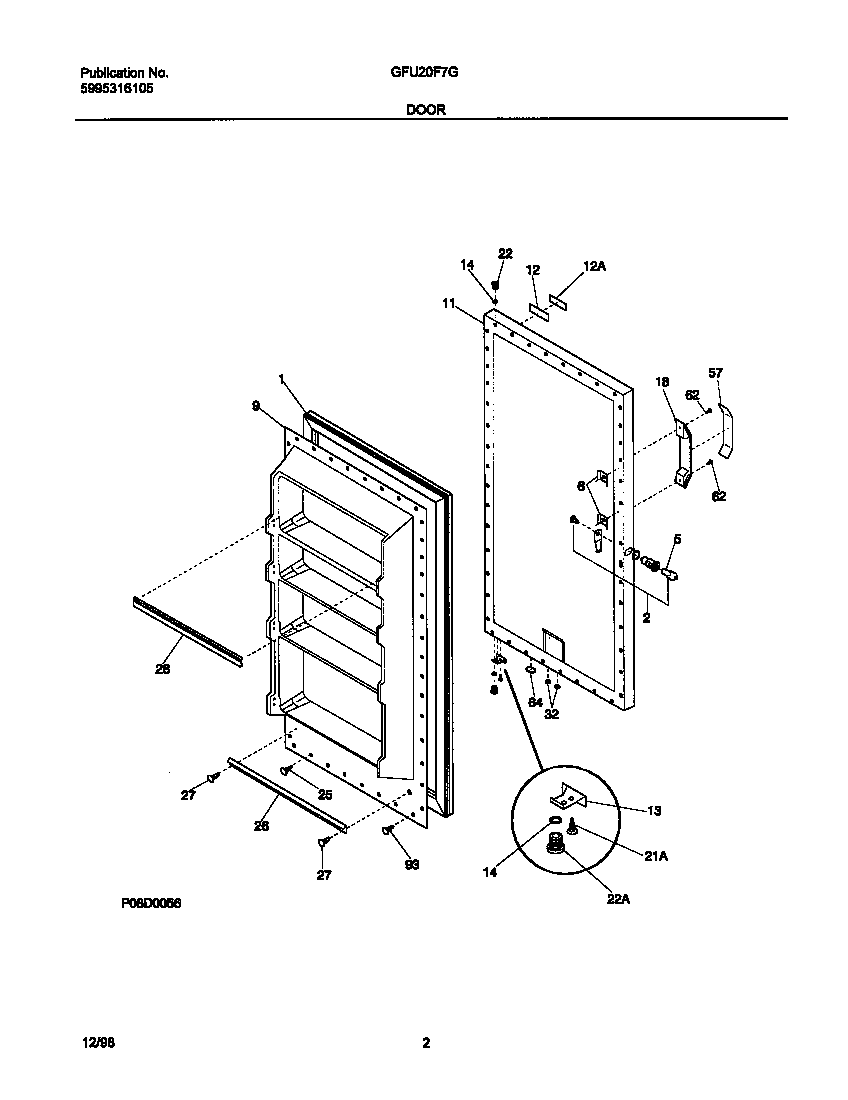 Gibson GFU20F7GW2 door diagram
