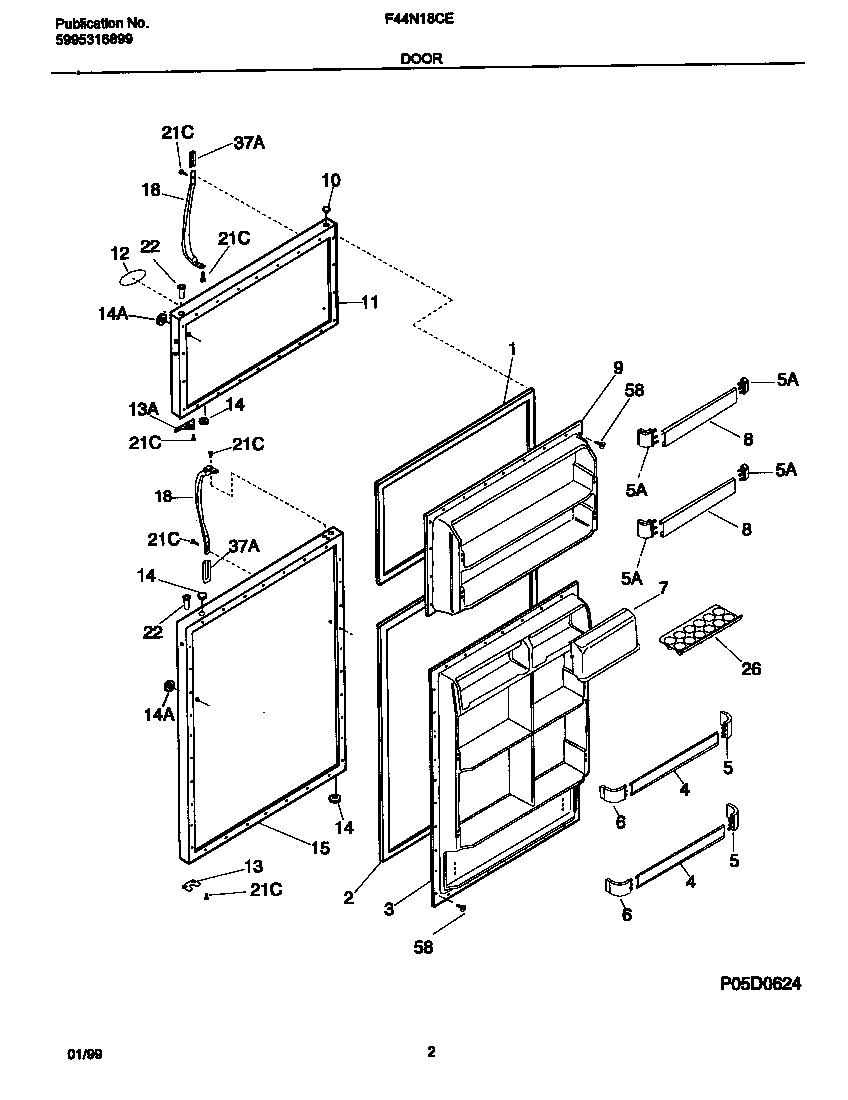 Frigidaire F44N18CED7 doors diagram