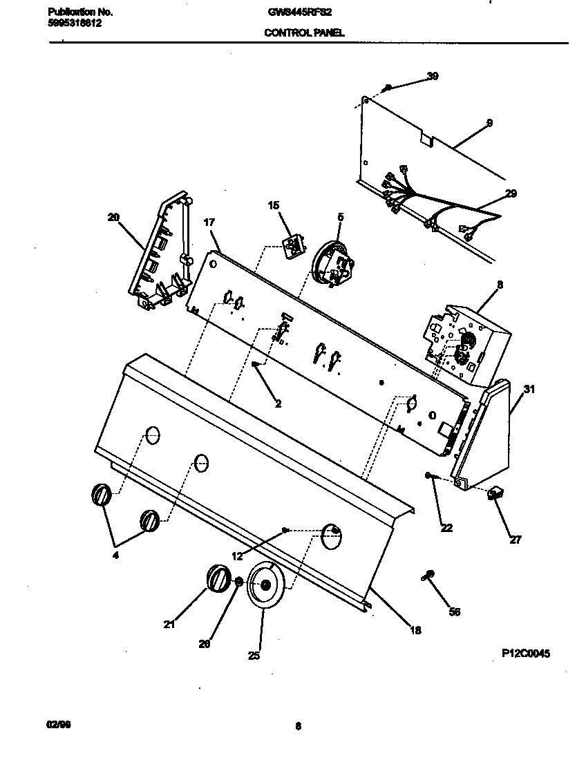 Gibson GWS445RFS2 control panel diagram