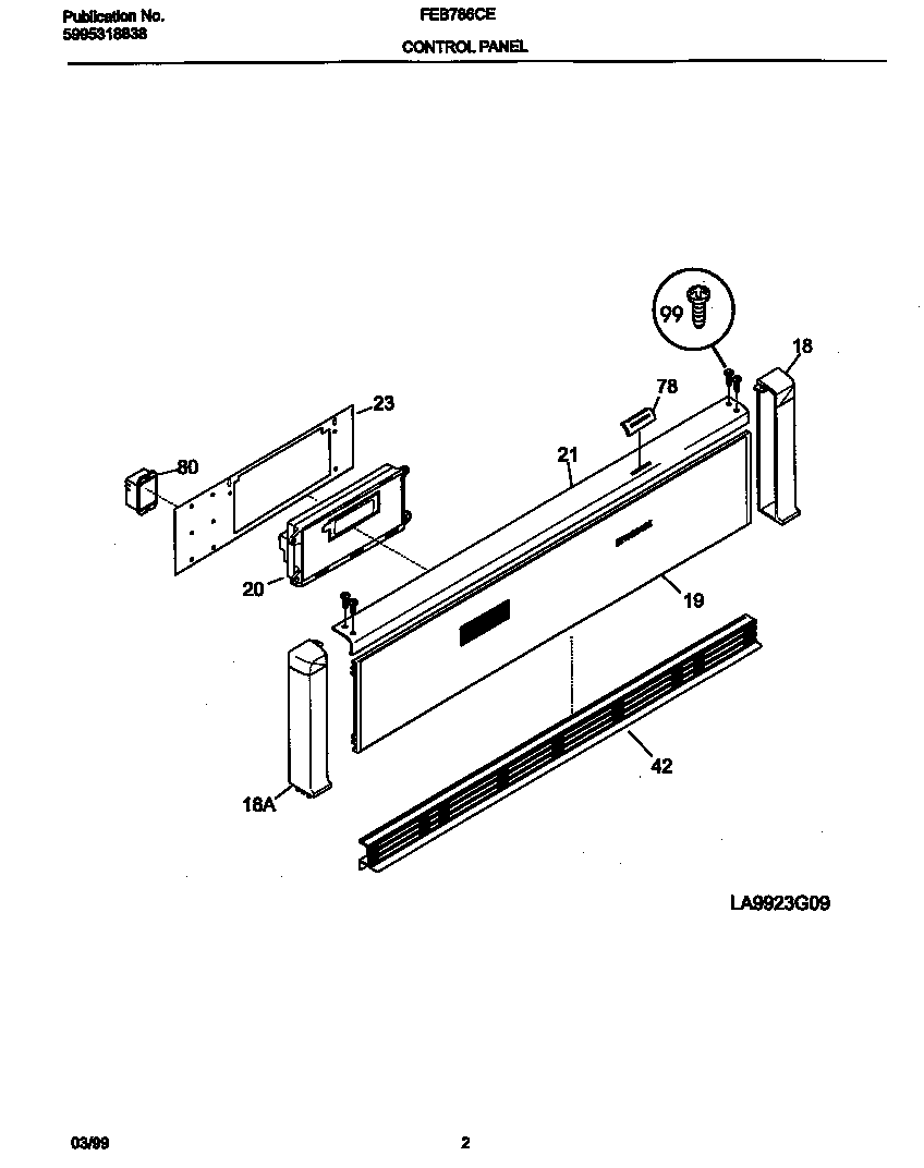 Frigidaire FEB786CESG control panel diagram