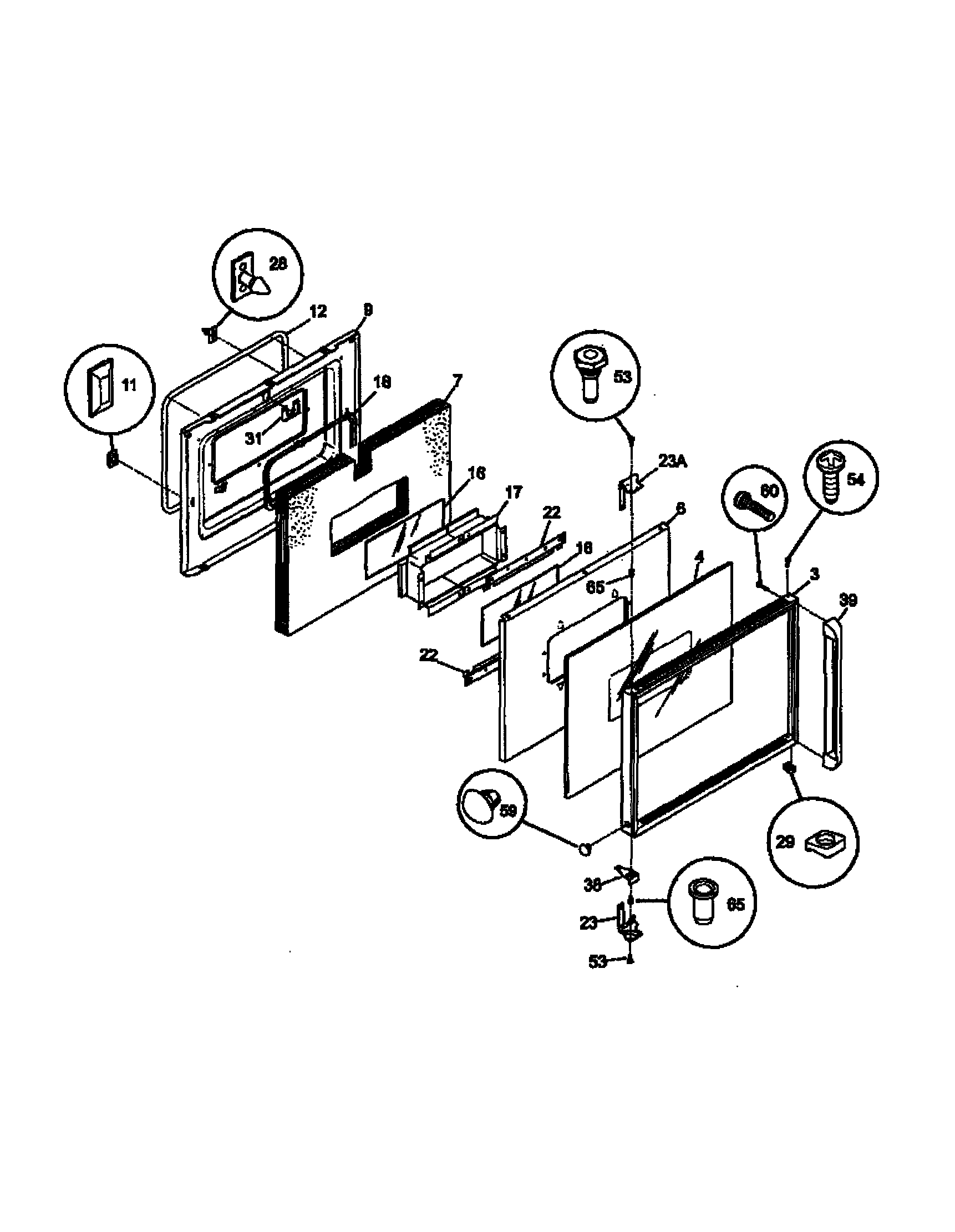 Frigidaire FEB786CESG door diagram
