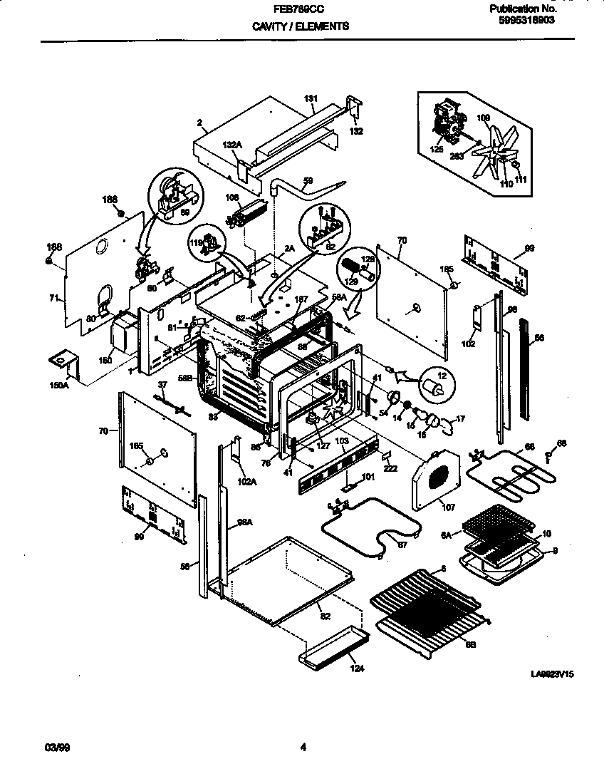 Frigidaire FEB789CCBG body diagram