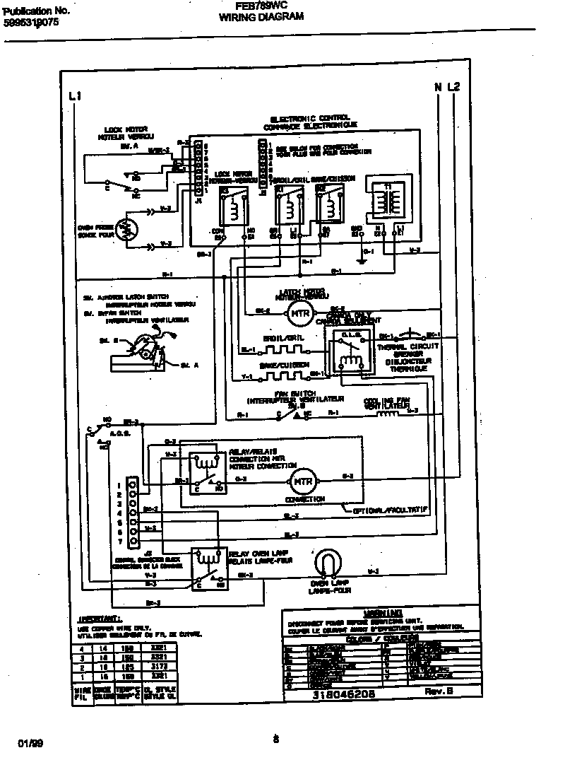 Frigidaire FEB789WCCG wiring diagram diagram