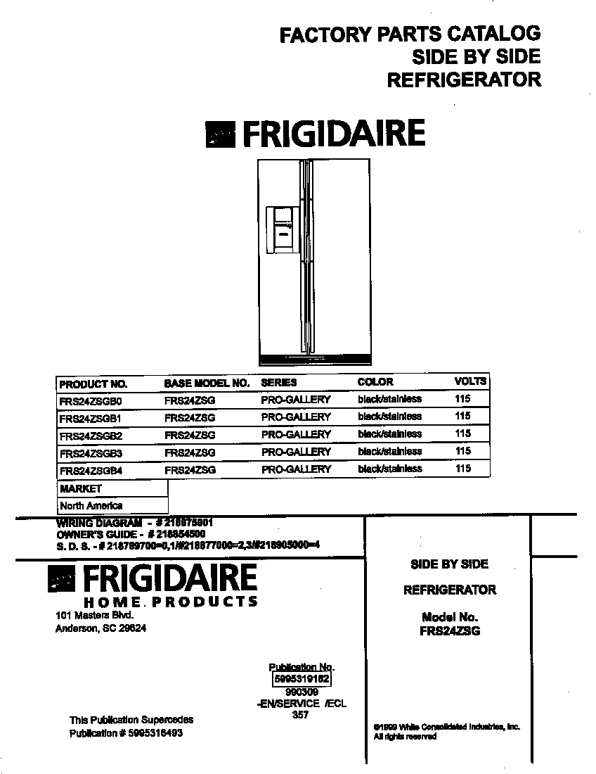 Frigidaire FRS24ZSGB3 cover diagram